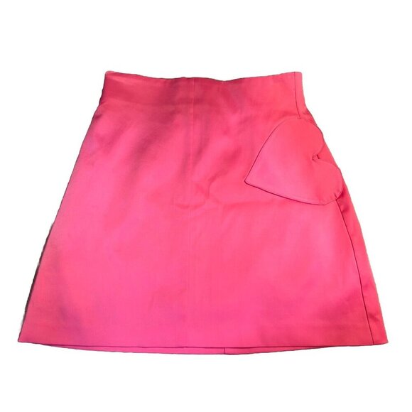 Zara Heart Effect High Rise Pink Mini Skirt Women's Size XS Bubblegum - Picture 1 of 10